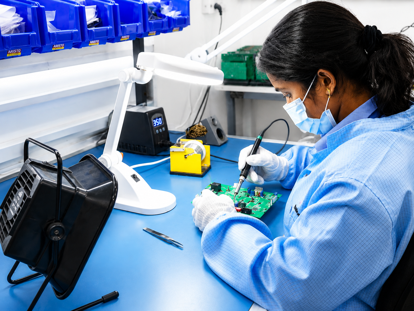 Dynalektric R&D lab - engineers testing transformers and control panels